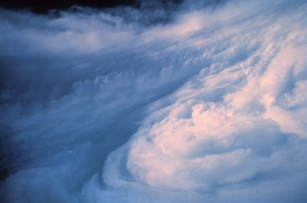 In the eye of Hurricane Debbie, August 20th, 1969.