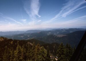Persistent contrails over Oregon, 1990