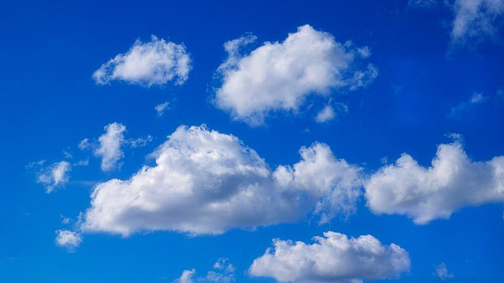 Just like contrails, clouds form in discrete pockets of air where conditions are conducive.