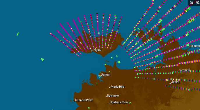 Weather radar anomaly over Darwin, 2nd April 2012