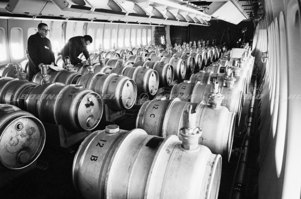 Ballast tanks have been used inn aircraft testing for decades. Here is a photo from Boeing in the early 1960s