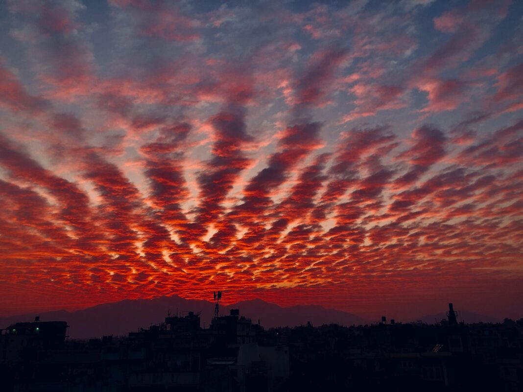 Cirrocumulus Clouds at Sunset