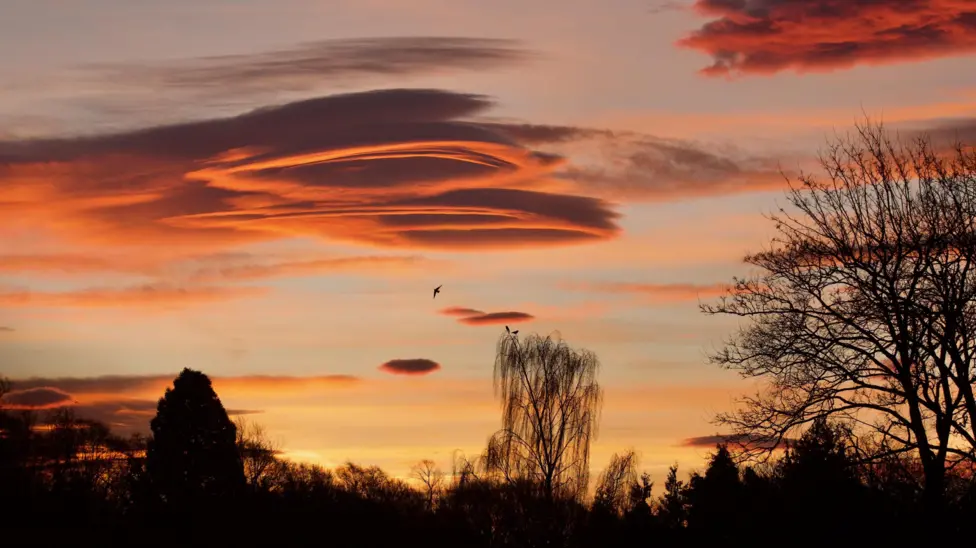 Lenticular clouds over the UK