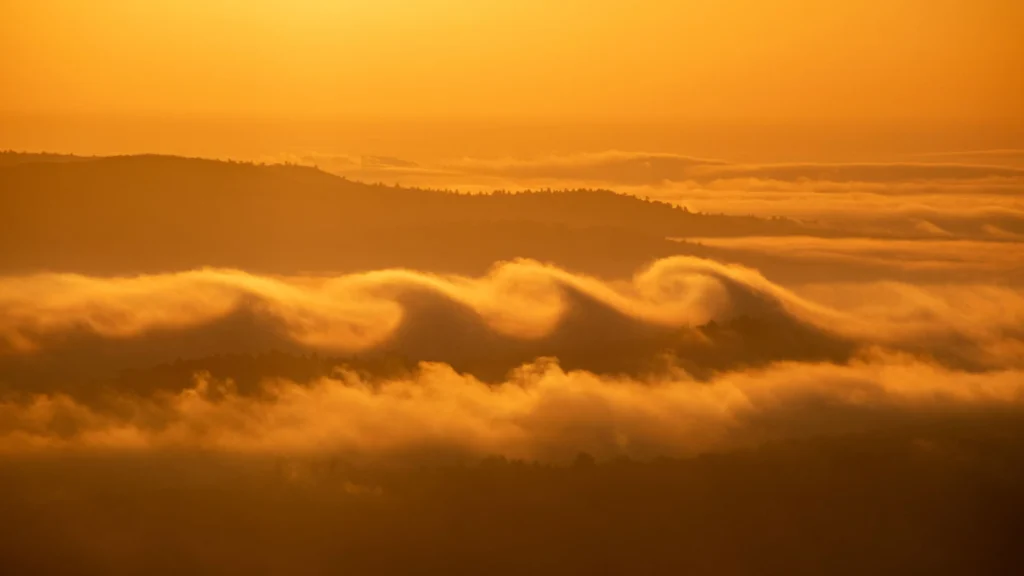Fluctus (Kelvin-Helmholtz) Clouds over Mount Major in New Hampshire