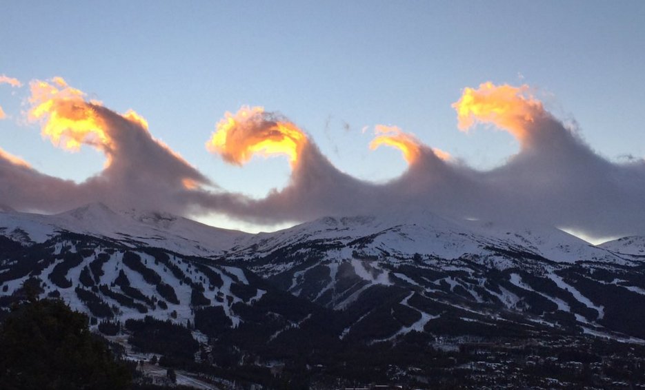 Fluctus (Kelvin-Helmholtz) Clouds over Mountains