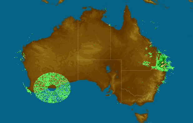 Esperance radar gave the first serious green flash on June 26, 2012