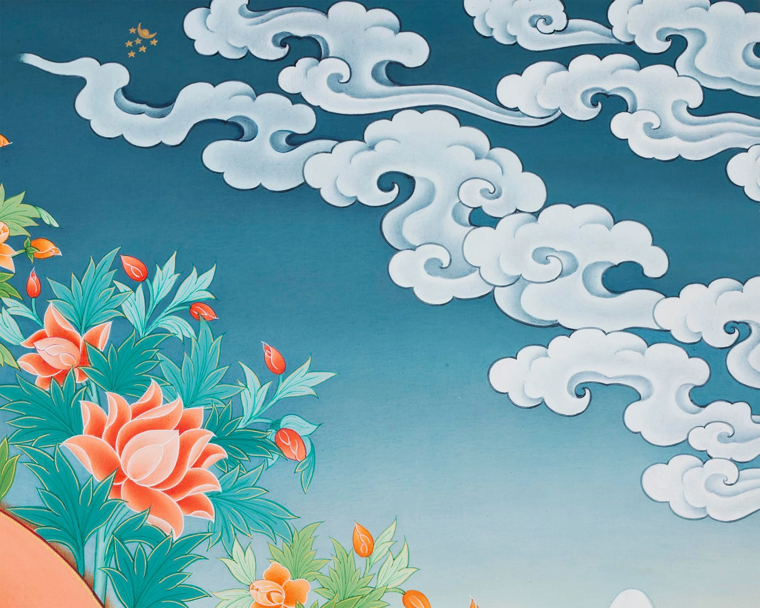 Tibetan Thangka Detail of Clouds